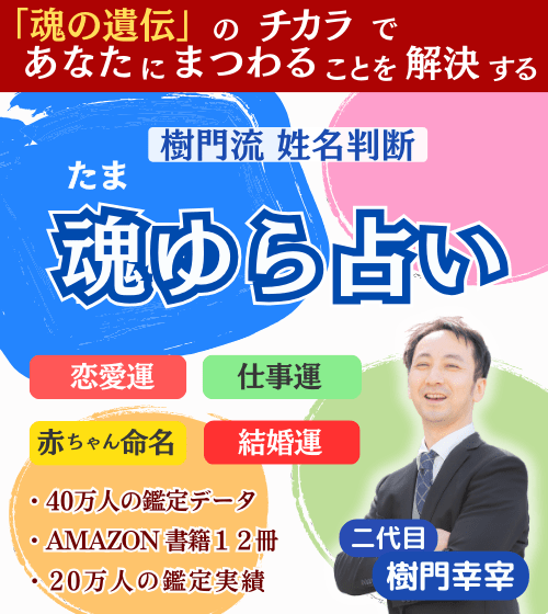 姓名判断 | 魂ゆら占い 樹門幸宰 タイトル小